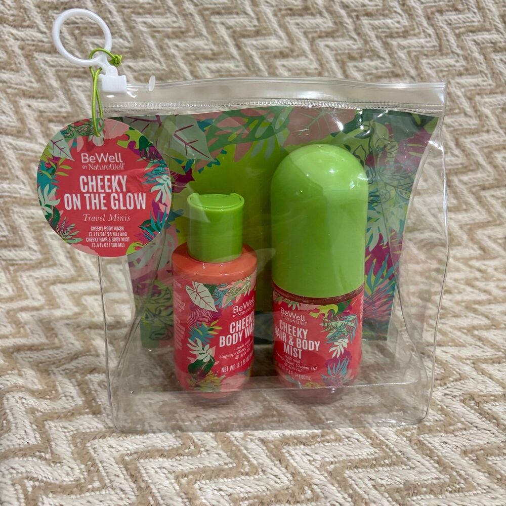 Be Well by Nature Well Cheeky on The Glow Travel Mini Set Body Wash Body Mist